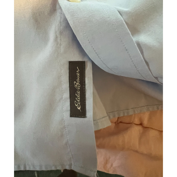 Eddie Bauer Mens Shirt Size 2XL Blue Long Sleeve Button Down Collar Pocket Cotto - Picture 9 of 11